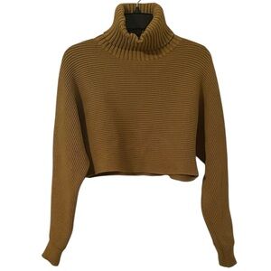 House of Harlow 1960 Women’s Mustard Yellow Cropped Turtleneck Sweater Size M